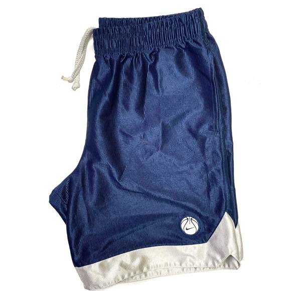 Vintage 90’s Nike Men’s Woven Navy Blue & Gray Athletic Basketball Shorts Large - Picture 3 of 8